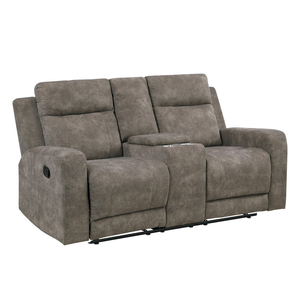 Homelegance  - Muncie Double Reclining Love Seat W/ Center Console in Brown - 9635BR-2  view 2