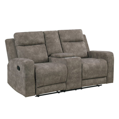 Homelegance  - Muncie Double Reclining Love Seat W/ Center Console in Brown - 9635BR-2  view 2
