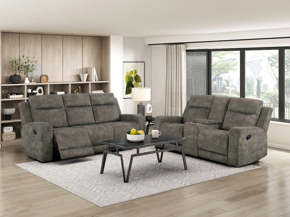 Homelegance  - Muncie Double Reclining Love Seat W/ Center Console in Brown - 9635BR-2  view 5