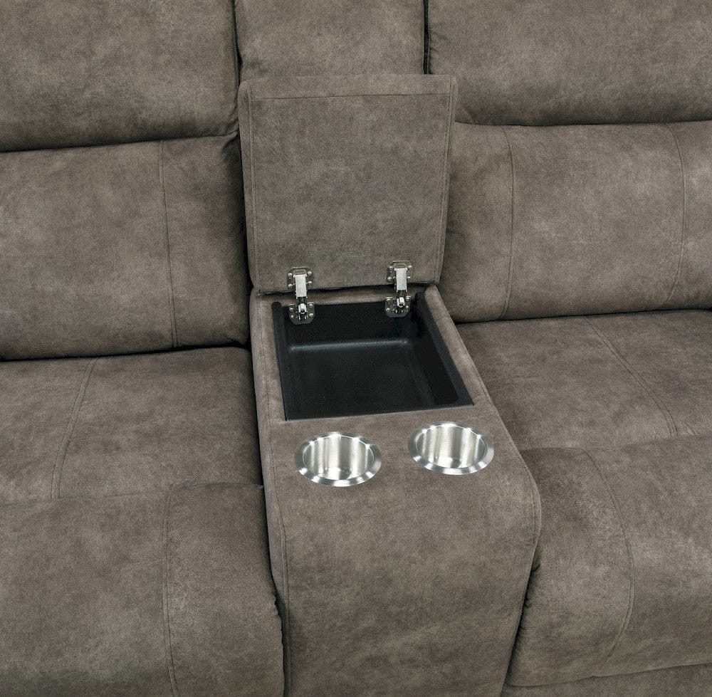 Homelegance  - Muncie Double Reclining Love Seat W/ Center Console in Brown - 9635BR-2  view 8