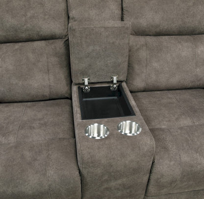 Homelegance  - Muncie Double Reclining Love Seat W/ Center Console in Brown - 9635BR-2  view 8