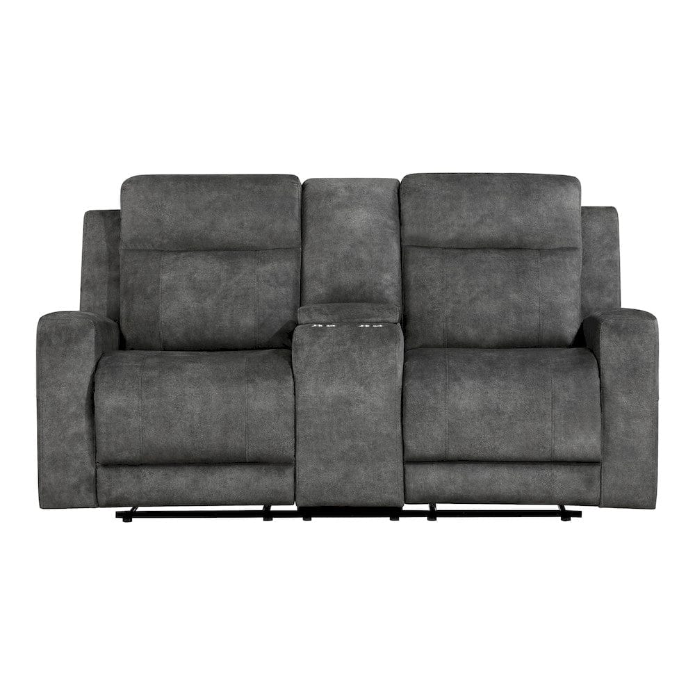 Homelegance  - Muncie Double Reclining Love Seat W/ Center Console in Brownish gray - 9635DG-2  view 1