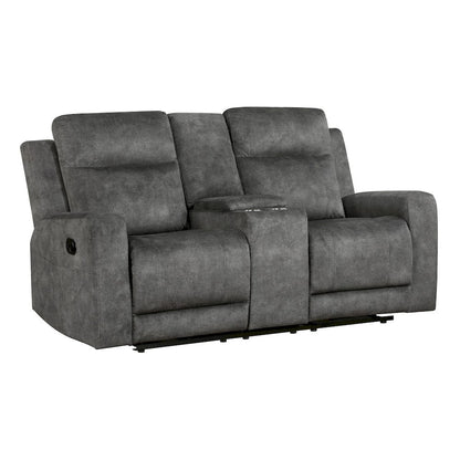 Homelegance  - Muncie Double Reclining Love Seat W/ Center Console in Brownish gray - 9635DG-2  view 2
