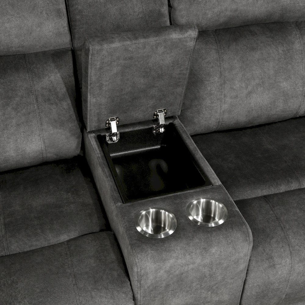 Homelegance  - Muncie Double Reclining Love Seat W/ Center Console in Brownish gray - 9635DG-2  view 10