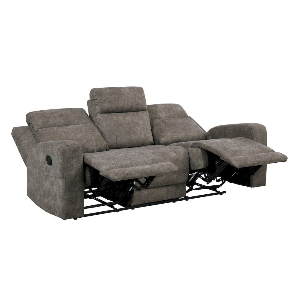 Homelegance  - Muncie Double Reclining Sofa in Brown - 9635BR-3  view 3
