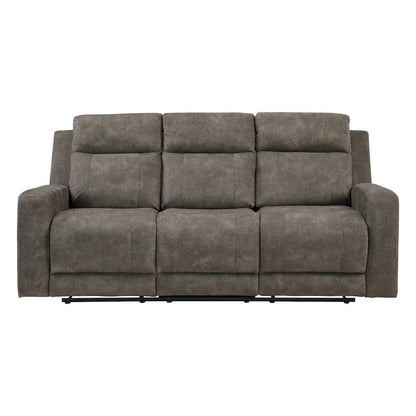 Homelegance  - Muncie Double Reclining Sofa in Brown - 9635BR-3  view 9