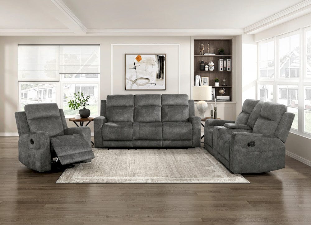 Homelegance  - Muncie Double Reclining Sofa in Brownish gray - 9635DG-3  view 6