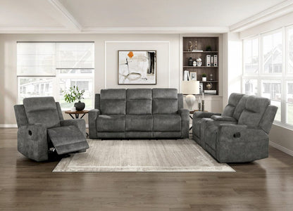 Homelegance  - Muncie Double Reclining Sofa in Brownish gray - 9635DG-3  view 6