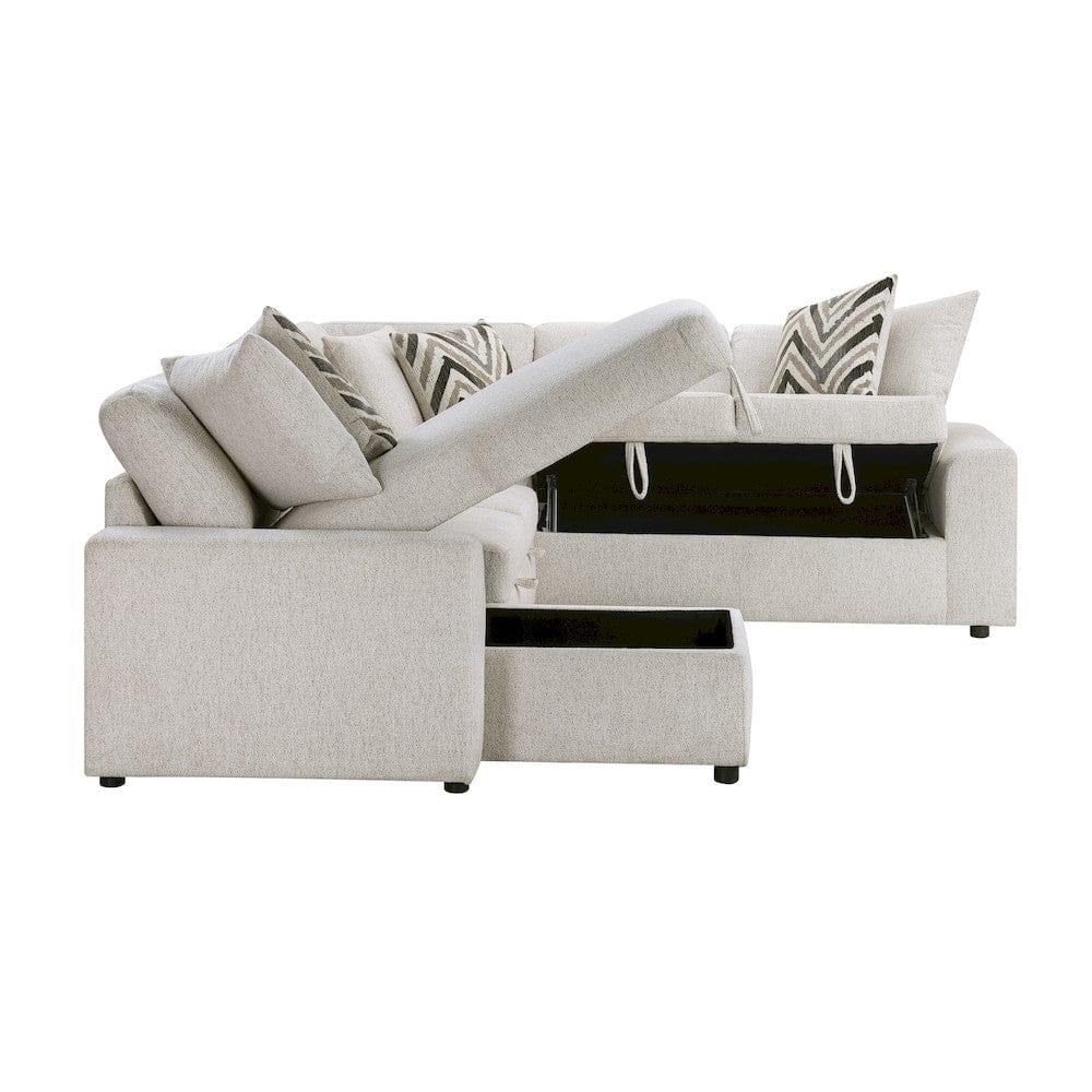 Homelegance  - Myrtle 3-Piece Sectional W/ Pull-out Bed and Hidden Storage in Beige - 9702BEx3LC3R  view 5