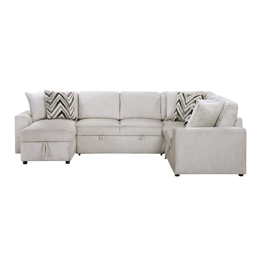 Homelegance  - Myrtle 3-Piece Sectional W/ Pull-out Bed and Hidden Storage in Beige - 9702BEx3LC3R  view 9