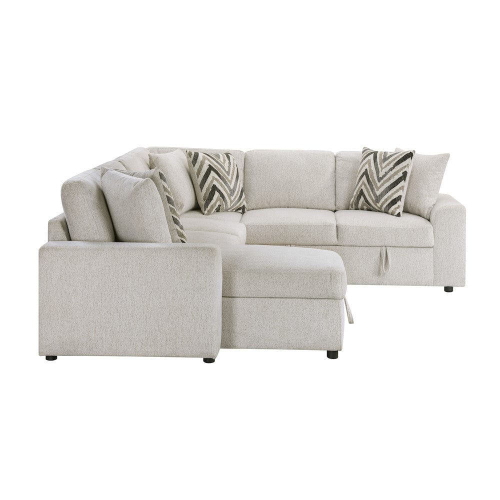 Homelegance  - Myrtle 3-Piece Sectional W/ Pull-out Bed and Hidden Storage in Beige - 9702BEx3LC3R  view 10