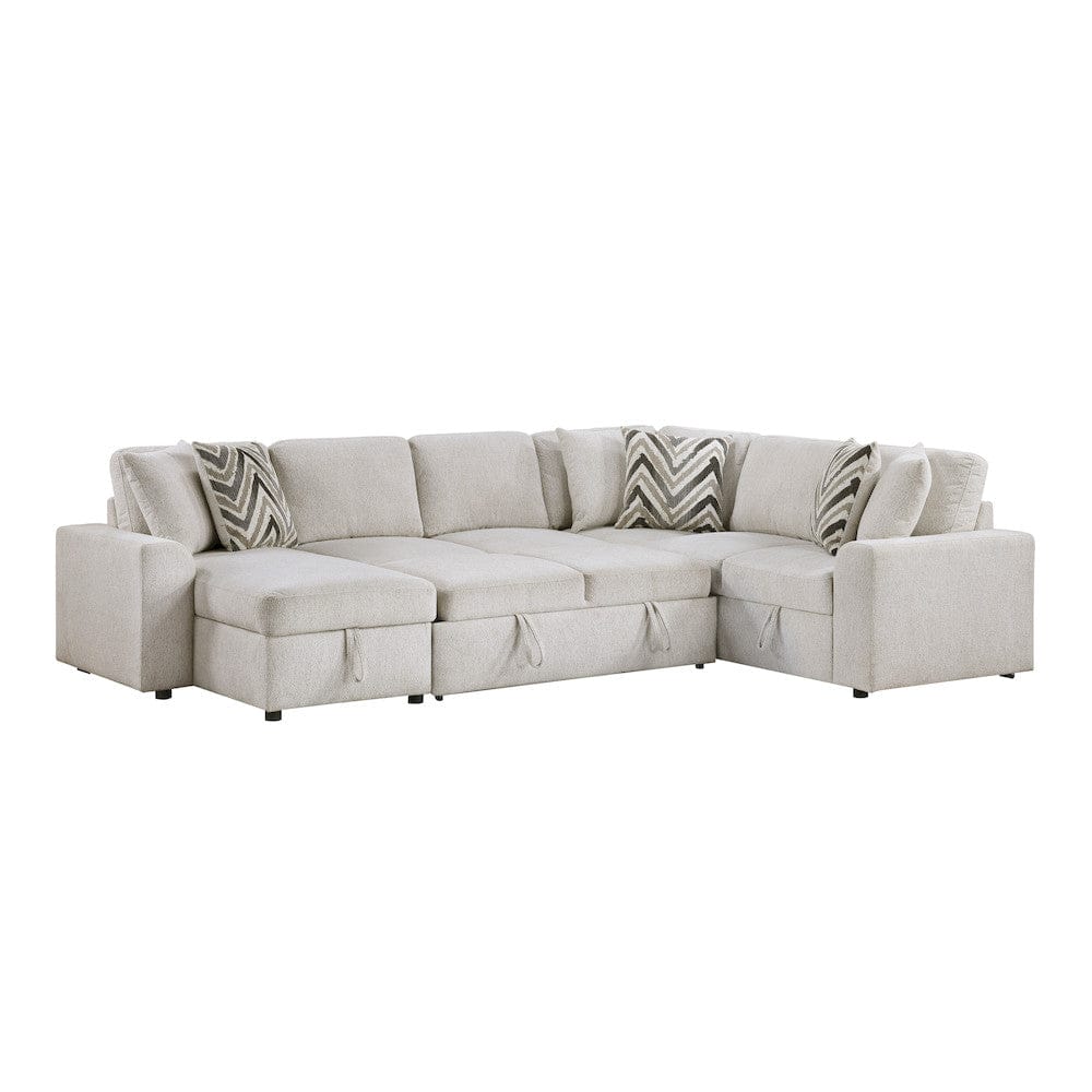 Homelegance  - Myrtle 3-Piece Sectional W/ Pull-out Bed and Hidden Storage in Beige - 9702BEx3LC3R  view 12