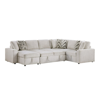 Homelegance  - Myrtle 3-Piece Sectional W/ Pull-out Bed and Hidden Storage in Beige - 9702BEx3LC3R  view 12