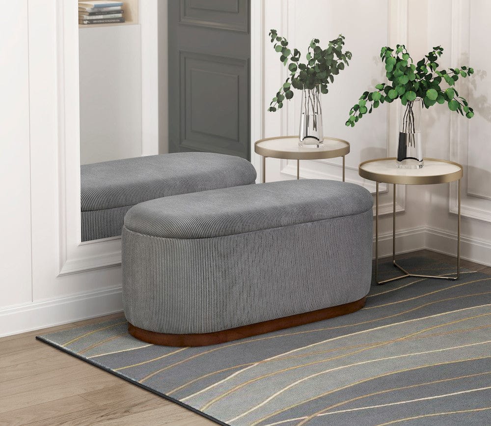 Homelegance  - Nell Lift Top Storage Bench in Gray - 4796GY  view 3