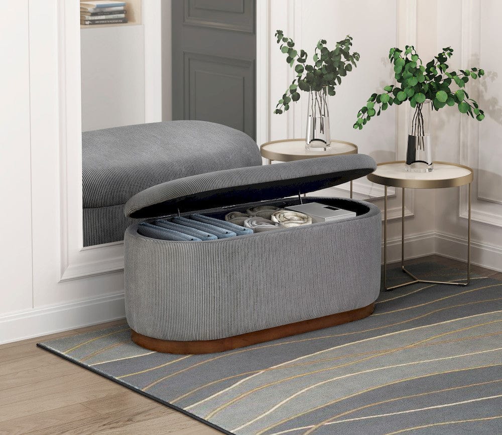 Homelegance  - Nell Lift Top Storage Bench in Gray - 4796GY  view 7
