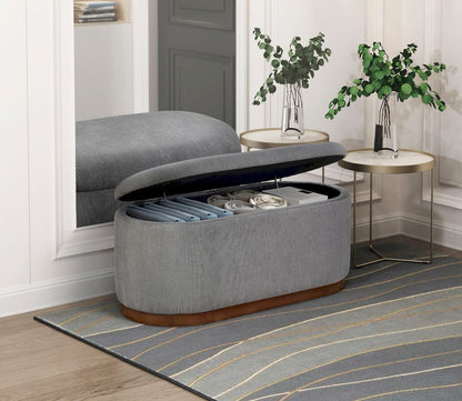 Homelegance  - Nell Lift Top Storage Bench in Gray - 4796GY  view 7