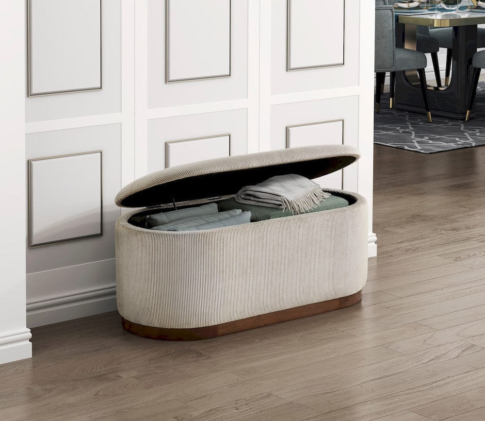 Homelegance  - Nell Lift Top Storage Bench in Taupe - 4796TP  view 7