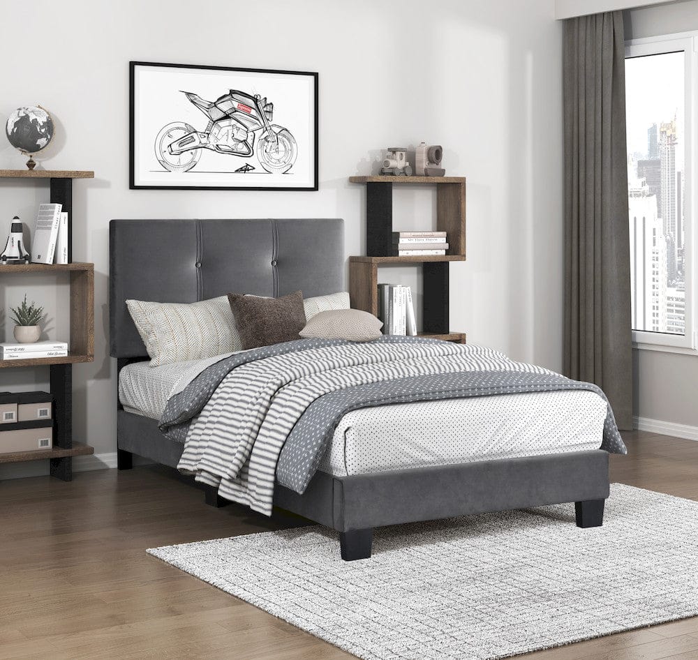Homelegance  - Newberry Twin Platform Bed in Dark gray - 1350DGT-1  view 3