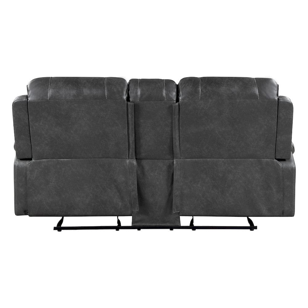 Homelegance  - Newnan Double Glider Reclining Love Seat W/ Center Console, Receptacles and USB Ports in Gray - 8549GRY-2  view 3