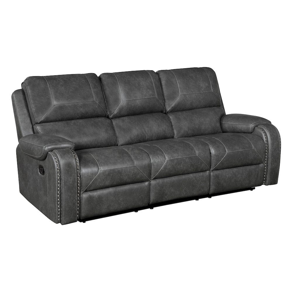 Homelegance  - Newnan Double Reclining Sofa W/ Center Drop-Down Cup Holders, Receptacles and USB Ports in Gray - 8549GRY-3  view 2