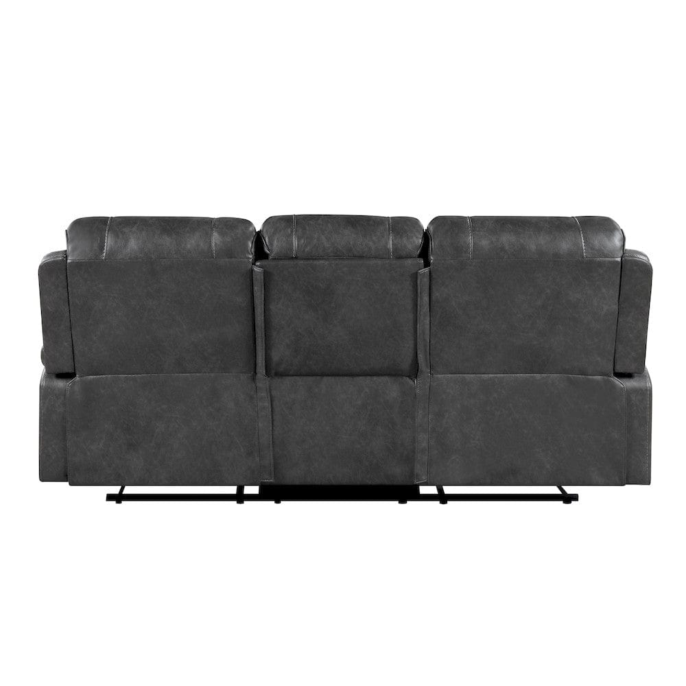 Homelegance  - Newnan Double Reclining Sofa W/ Center Drop-Down Cup Holders, Receptacles and USB Ports in Gray - 8549GRY-3  view 3
