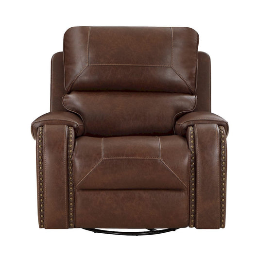 Homelegance  - Newnan Swivel Glider Reclining Chair in Brown - 8549BRW-1  view 1