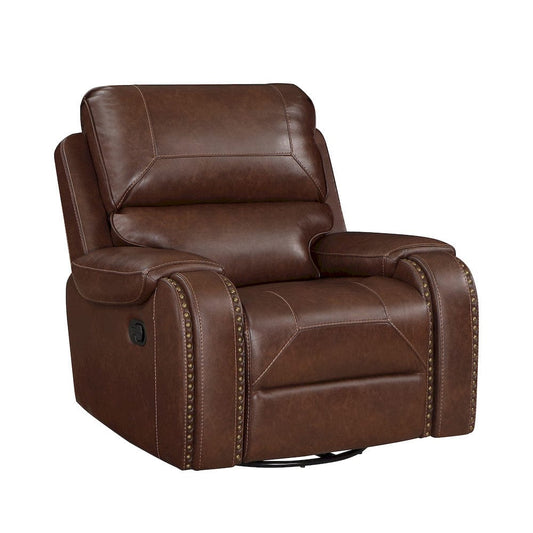 Homelegance  - Newnan Swivel Glider Reclining Chair in Brown - 8549BRW-1  view 2