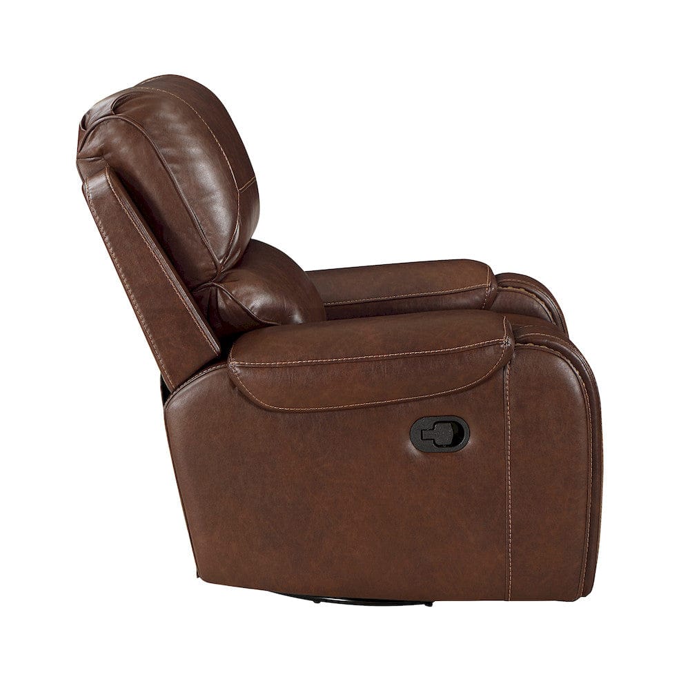 Homelegance  - Newnan Swivel Glider Reclining Chair in Brown - 8549BRW-1  view 3