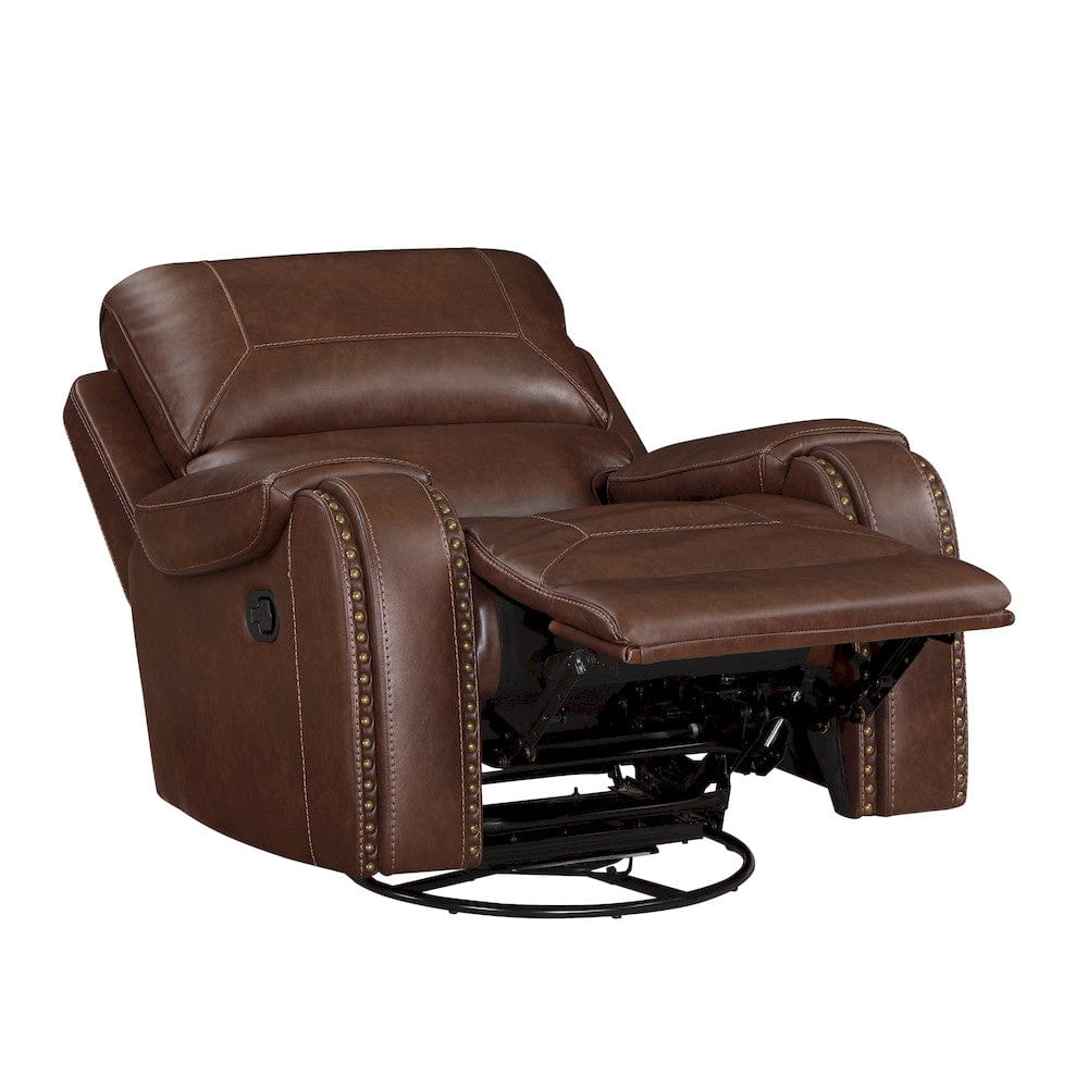 Homelegance  - Newnan Swivel Glider Reclining Chair in Brown - 8549BRW-1  view 5