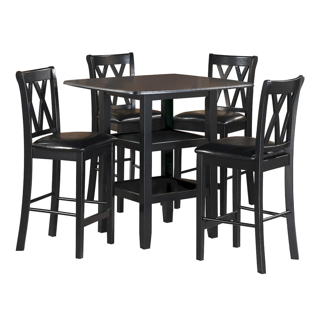 Homelegance  - Norman 5-Piece Pack Counter Height Set in Black - 2514BK-36  view 1
