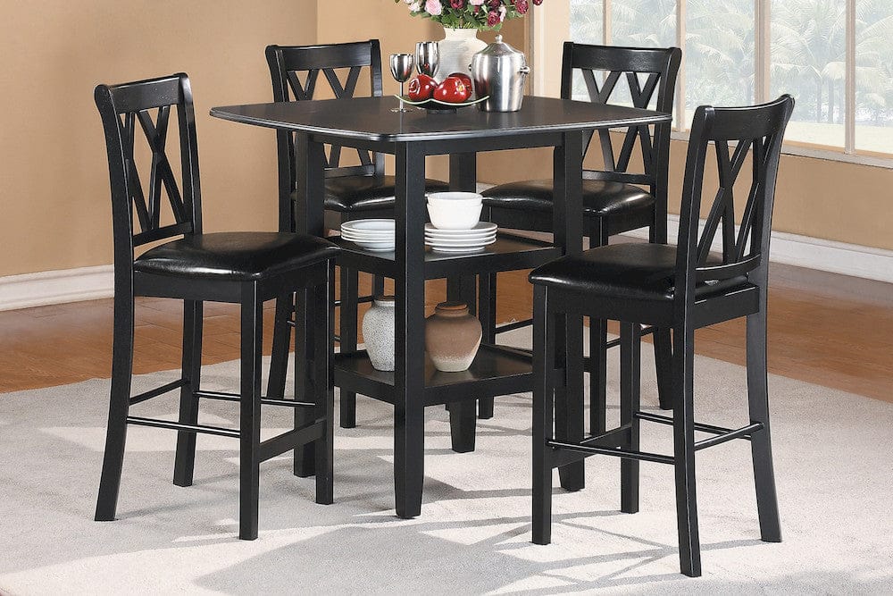 Homelegance  - Norman 5-Piece Pack Counter Height Set in Black - 2514BK-36  view 2
