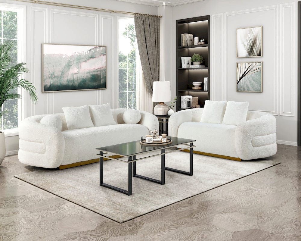 Homelegance  - Novella Love Seat in White - 8568WH-2  view 7