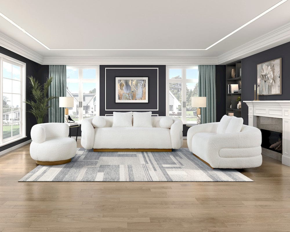 Homelegance  - Novella Love Seat in White - 8568WH-2  view 8