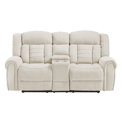 Homelegance  - Nutmeg Double Reclining Love Seat W/ Center Console in Beige - 9901BE-2  view 1