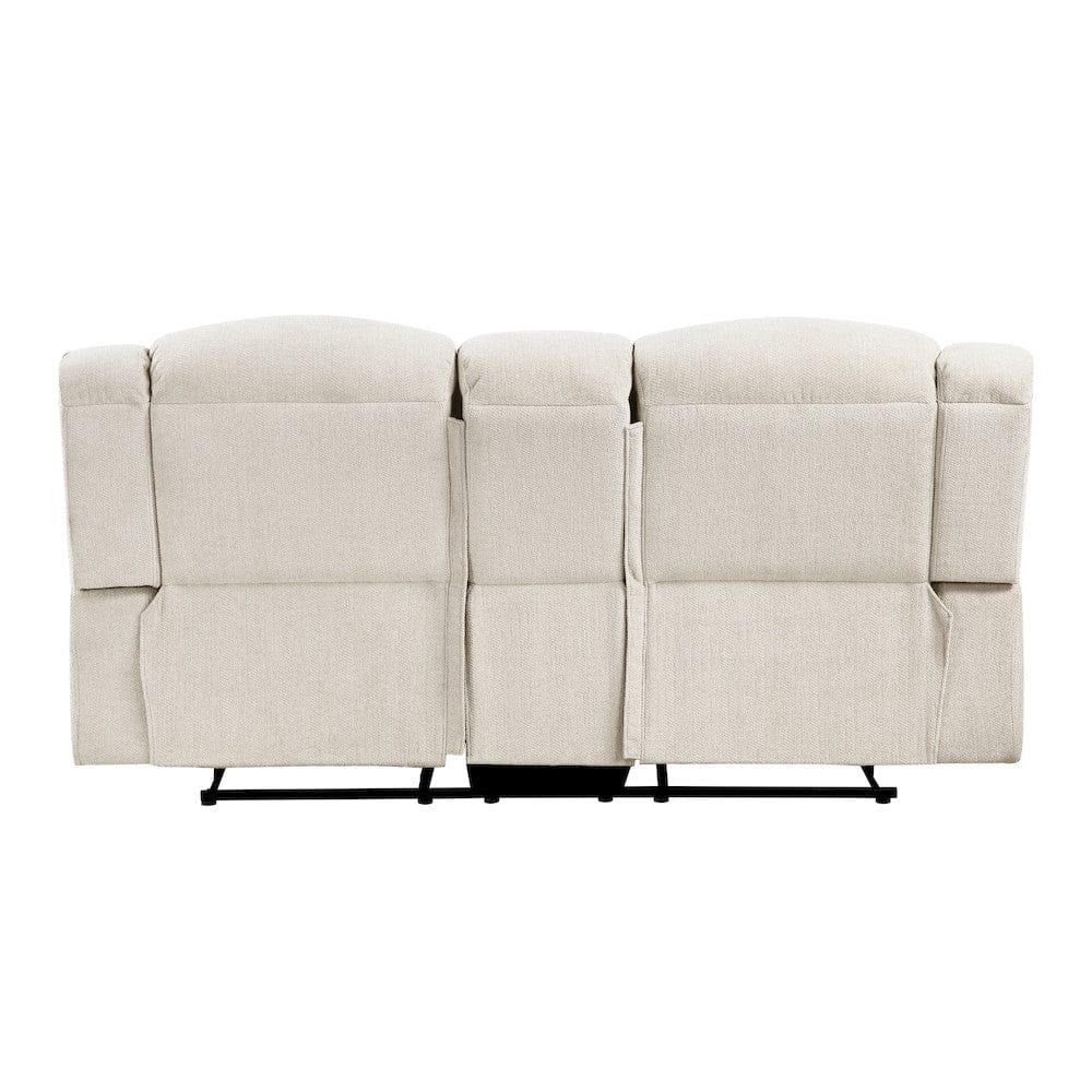 Homelegance  - Nutmeg Double Reclining Love Seat W/ Center Console in Beige - 9901BE-2  view 3