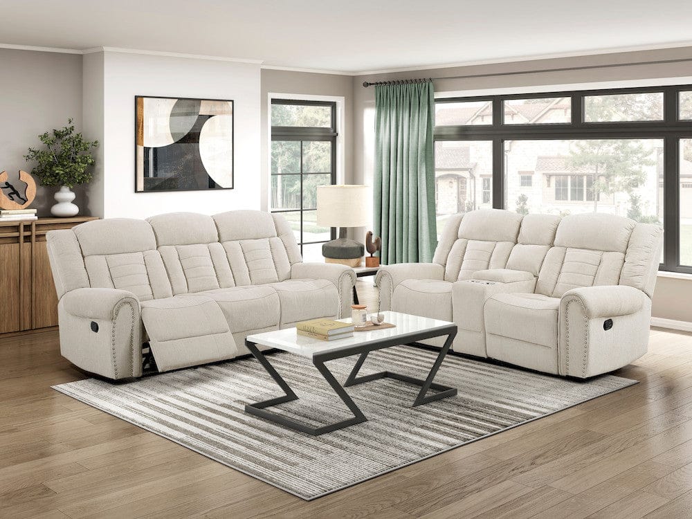 Homelegance  - Nutmeg Double Reclining Love Seat W/ Center Console in Beige - 9901BE-2  view 8