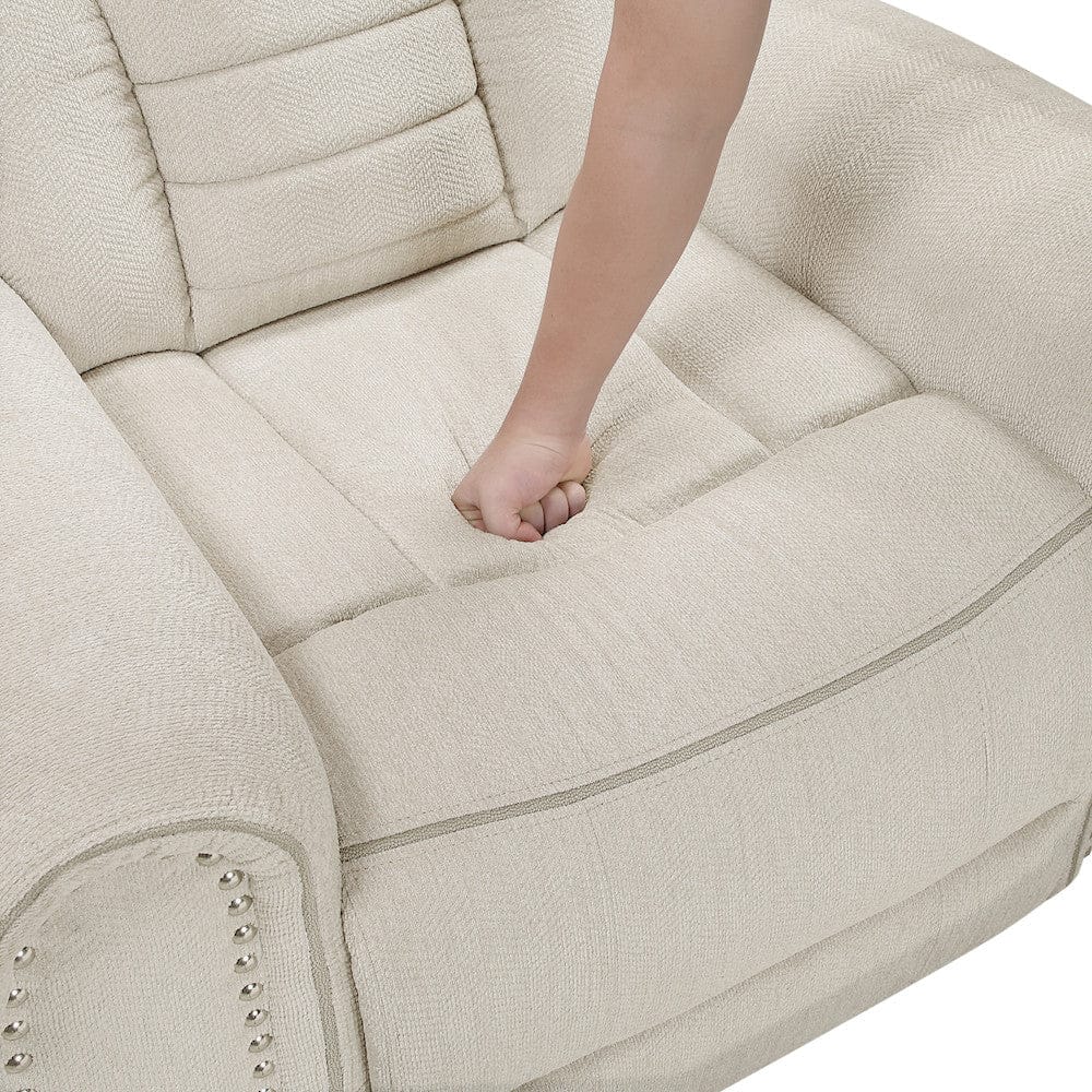 Homelegance  - Nutmeg Double Reclining Love Seat W/ Center Console in Beige - 9901BE-2  view 12