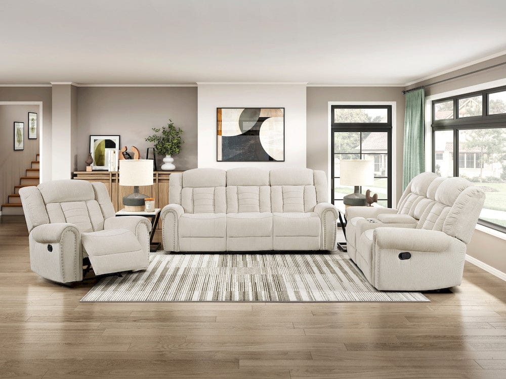 Homelegance  - Nutmeg Double Reclining Sofa in Beige - 9901BE-3  view 8