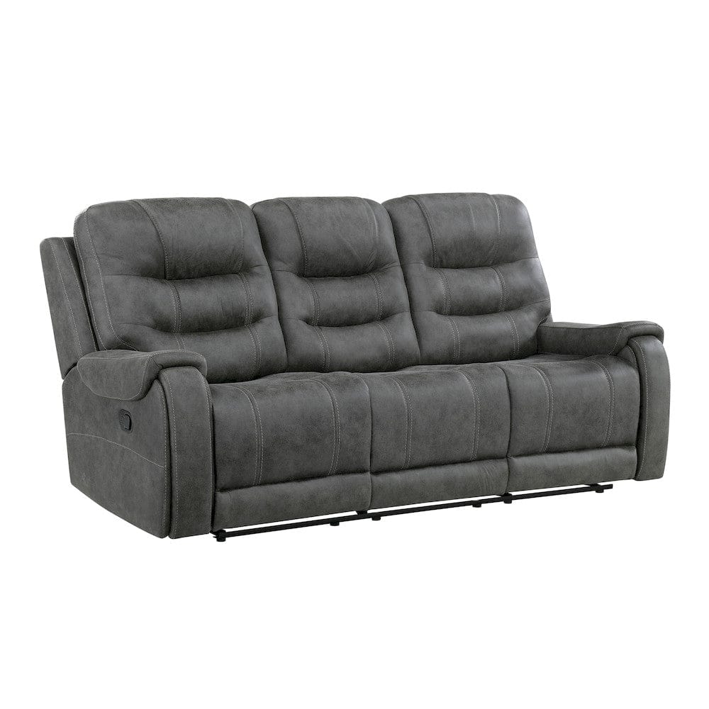 Homelegance  - Oberon Double Reclining Sofa in Dark gray - 9634DGY-3  view 6