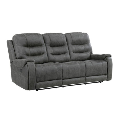Homelegance  - Oberon Double Reclining Sofa in Dark gray - 9634DGY-3  view 6