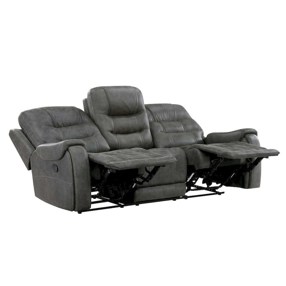 Homelegance  - Oberon Double Reclining Sofa in Dark gray - 9634DGY-3  view 8