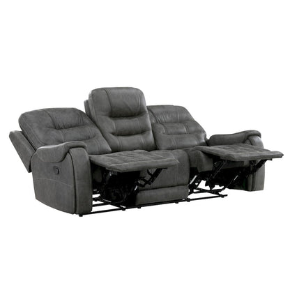 Homelegance  - Oberon Double Reclining Sofa in Dark gray - 9634DGY-3  view 8