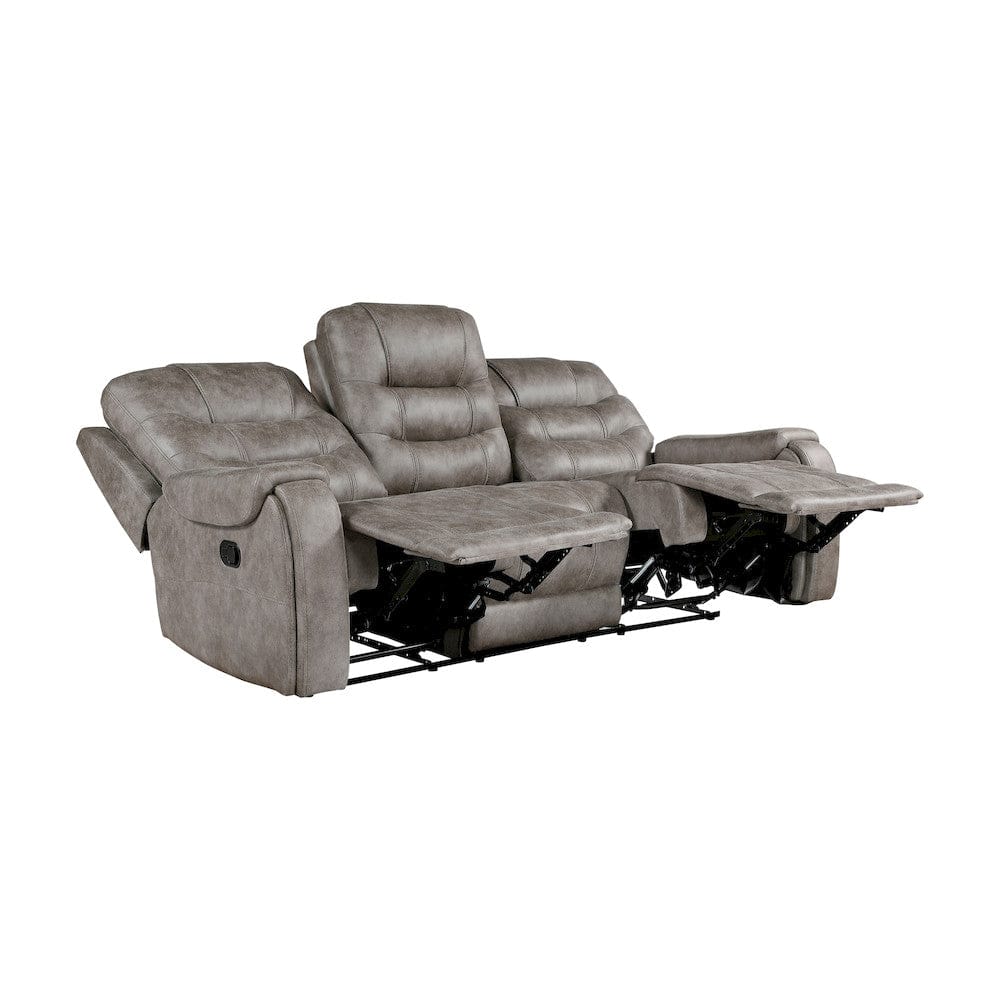 Homelegance  - Oberon Double Reclining Sofa in Grayish brown - 9634GBR-3  view 4