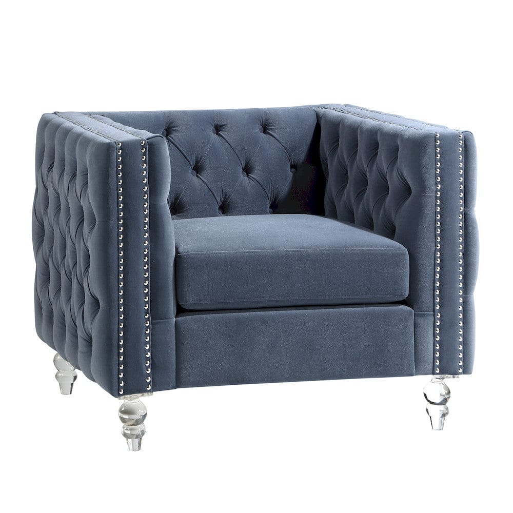 Homelegance  - Orina Chair in Dark blue - 9349DBU-1  view 3
