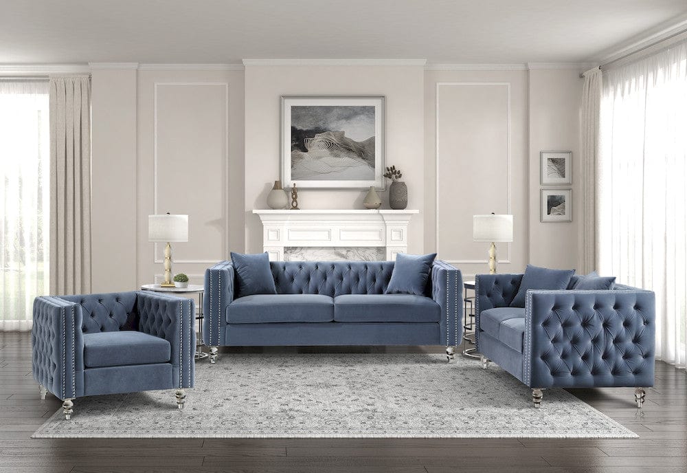 Homelegance  - Orina Sofa in Dark blue - 9349DBU-3  view 5