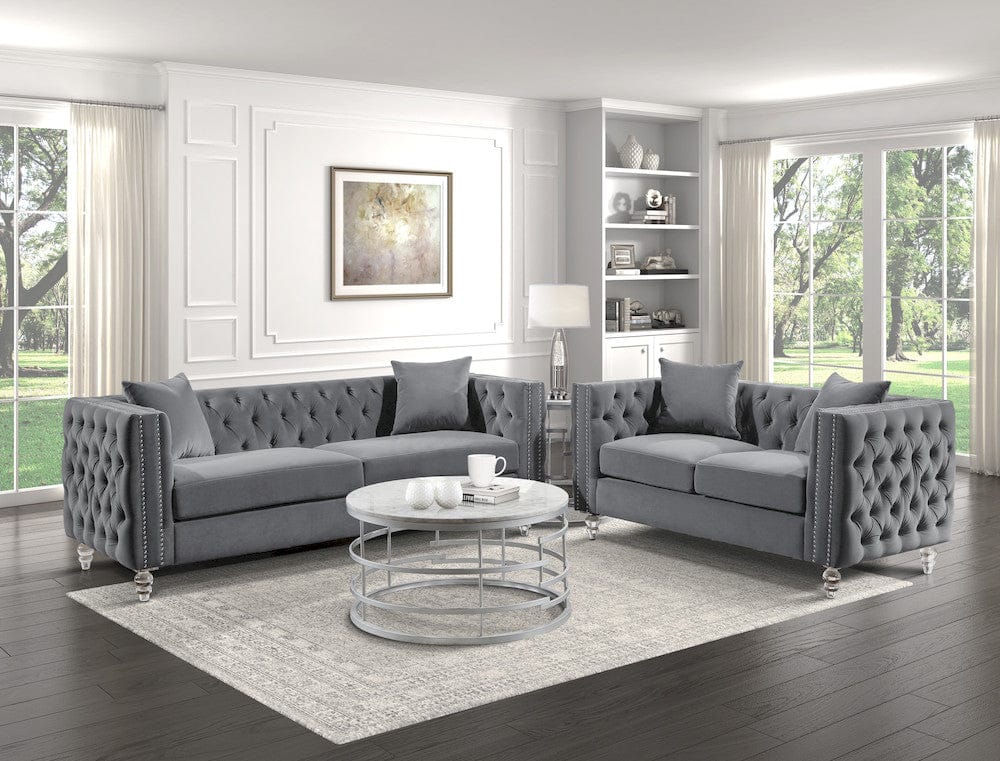 Homelegance  - Orina Sofa in Gray - 9349GRY-3  view 4