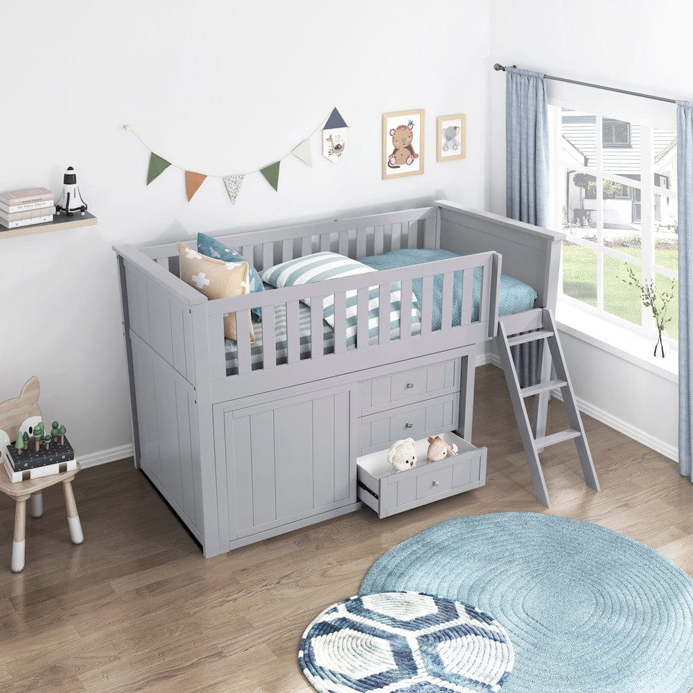Homelegance  - Orion Low Loft Bunk W/ Bookcase and 2 Dressers - B2063LL-1xBC2DR  view 10