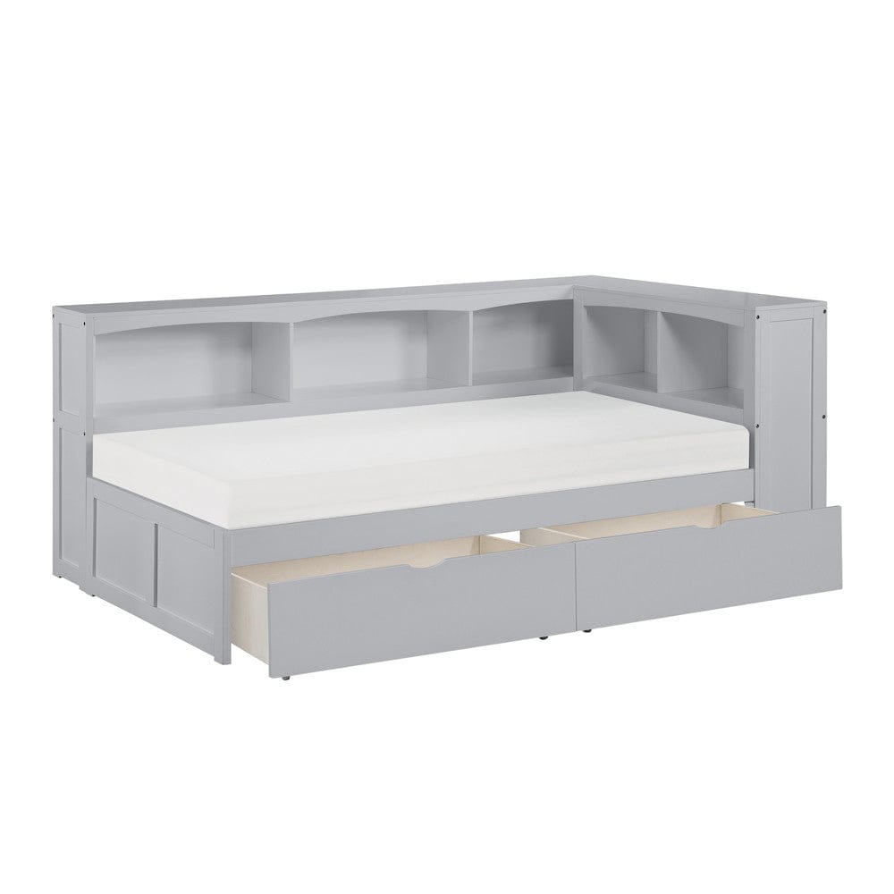 Homelegance  - Orion Twin Bookcase Corner Platform Bed W/ Storage Boxes - B2063BC-1BCTx  view 3