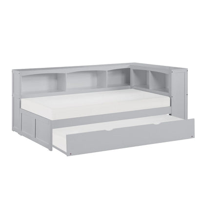 Homelegance  - Orion Twin Bookcase Corner Platform Bed W/ Twin Trundle - B2063BC-1BCRx  view 1