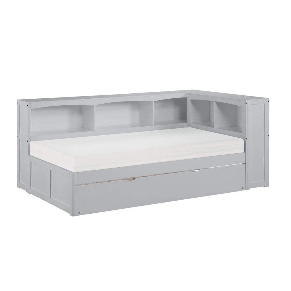 Homelegance  - Orion Twin Bookcase Corner Platform Bed W/ Twin Trundle - B2063BC-1BCRx  view 2